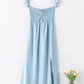 Sky Blue Off Shoulder Ruched Bust Maxi Dress