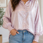 Shiny Ruffle Cuff Button Shirt