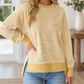 Textured Knit Split Hem Top