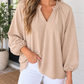 V Neck Cuff Blouse