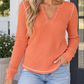 V Neck Ribbed Stitched Top