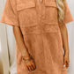 V Neck Suede Mini Dress