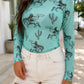 Western Print Mesh Top