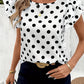 White Polka Dot Ruffled Blouse RTS