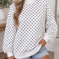 White Casual Polka Dot Sweatshirt