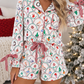 White Christmas Scallop Pajama Set