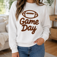 White Embroidered Game Day Sweatshirt