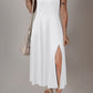 White Flared Midi Dress