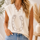 White Horseshoe Knit Top
