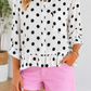 White Polka Dot Ruffle Shirt