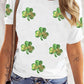White Sequin Clover Top RTS