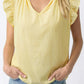 Yellow Cream Ruffle Top