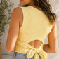 Yellow Knit Bow Back Sweater