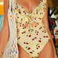 Yellow Cherry Ruffle Swimsuit RTS