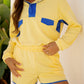 Yellow Colorblock Pullover Set