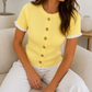 Yellow Ribbed Knit Cardigan