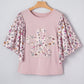 Pink Contrast Floral Blouse