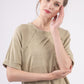 VERY J Washed Round Neck Mini Tee Dress