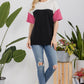 Celeste Full Size Ribbed Color Block T-Shirt