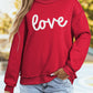 Red Reversible Love Mock Neck Sweatshirt RTS