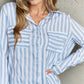 Ninexis Take Your Time Collared Button Down Striped Shirt