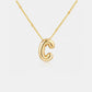 Gold-Plated Bubble Initial Necklace
