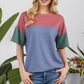 Celeste Full Size Ribbed Color Block T-Shirt