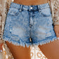 Blue Distressed Acid Wash Denim Shorties