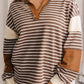 Brown Stripe Colorblock Reg Top RTS