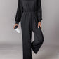 Tied Round Neck Wide Leg Jumpsuit