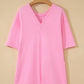 Pink Raw Edge Loose Romper RTS