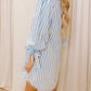 Blue Stripe Knotted Sleeve Dress