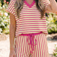 Stripe V Neck Shortie Set *Best Seller*