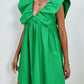 V-Neck Cap Sleeve Mini Dress