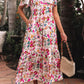 Red Floral V Neck Maxi Dress RTS