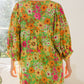 ODDI Full Size Floral Tied Neck Mini Dress