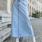 Raw Hem Denim Skirt
