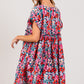 SAGE + FIG Floral Button Down Short Sleeve Mini Dress