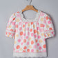 Pink Polka Dot Square Neck Blouse
