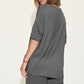 Basic Bae Full Size V-Neck Drop Shoulder T-Shirt and Shorts Set