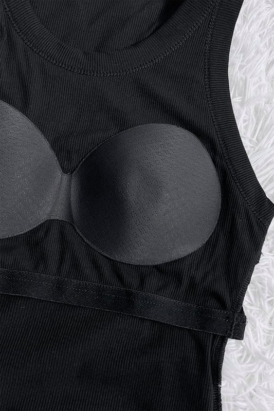 Black Slim Padded Tank