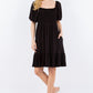 Celeste Full Size Ruffle Hem Short Sleeve Smocked Dress