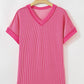 Rose Ribbed Casual Top