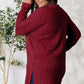 Basic Bae Full Size Ribbed Round Neck Long Sleeve Slit Top