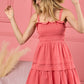 BiBi Smocked Ruffle Hem Mini Dress