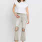 Lovervet Distressed Raw Hem Cropped Flare Jeans