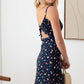 GILLI Floral Ribbed Tie-Back Cami Mini Dress