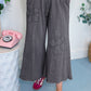 Grey Flower Patch Wide Leg Pants RTS