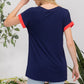 Celeste Full Size Color Block Round Neck Short Sleeve T-Shirt