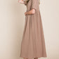 BOMBOM Round Neck Ruched Midi Dress